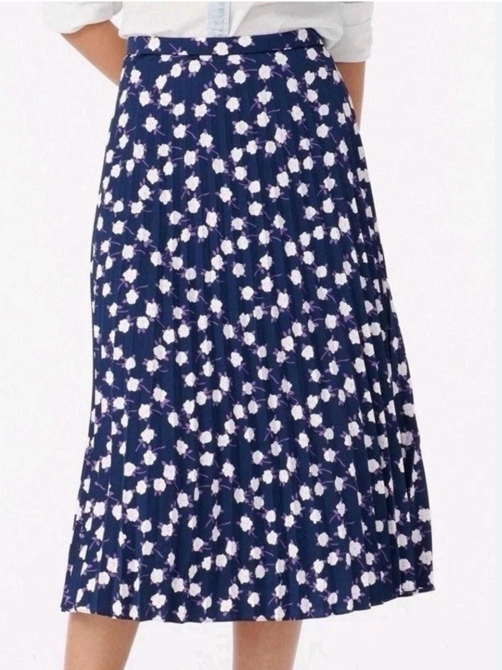 J.Crew Pleated Midi Skirt in Scattered Peony Print Size 12